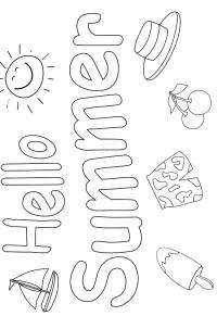 Ausmalbild Hello Summer  