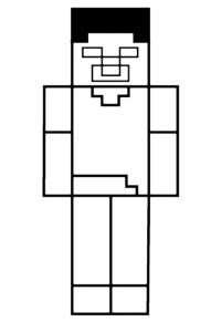 Ausmalbild Herobrine Minecraft  