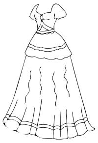 Ausmalbild Hochzeitskleid  