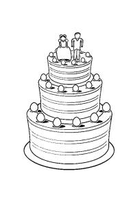Ausmalbild Hochzeitstorte  