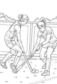 Ausmalbild Hockeywettkampf  
