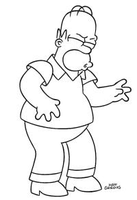 Ausmalbild Homer Simpson  