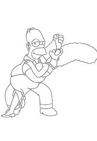Ausmalbild Homer und Marge Simpson tanzen  