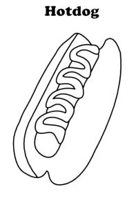 Ausmalbild Hotdog  