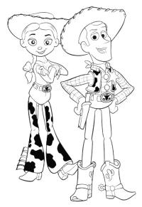 Ausmalbild Jessie und Woody  