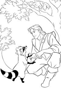 Ausmalbild John Smith und Meeko  