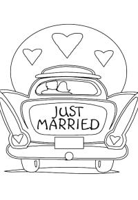 Ausmalbild Just married  