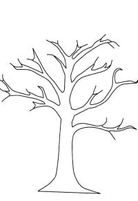 Ausmalbild Kahler Baum  