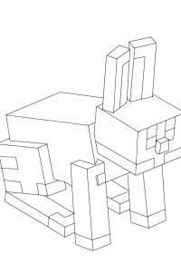 Ausmalbild Kaninchen Minecraft  