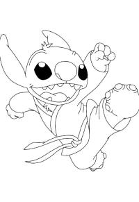 Ausmalbild Karate Stitch  