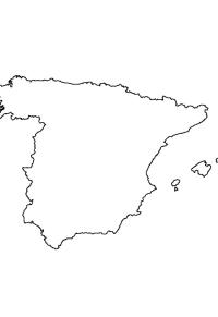 Ausmalbild Karte von Spanien  