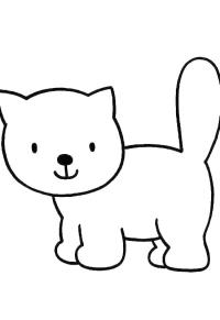 Ausmalbild Katze für Kleinkinder  