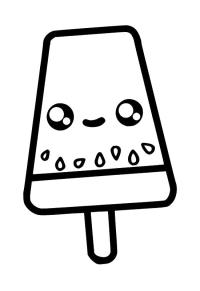 Ausmalbild Kawaii eis  
