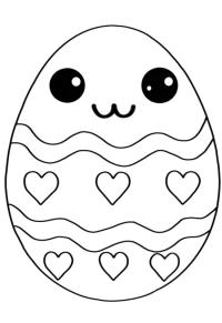 Ausmalbild Kawaii osterei  