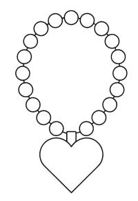 Ausmalbild Kette mit Herz  