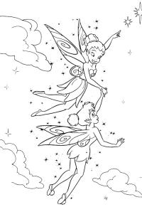 Ausmalbild Klara und Tinkerbell  