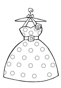 Ausmalbild Kleid mit PÃ¼nktchen  