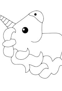 Ausmalbild Kopf Einhorn  