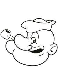 Ausmalbild Kopf von Popeye  