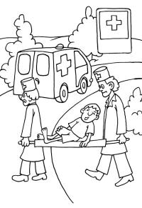 Ausmalbild Krankentransport  