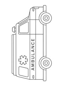 Ausmalbild Krankenwagen für Kinder  