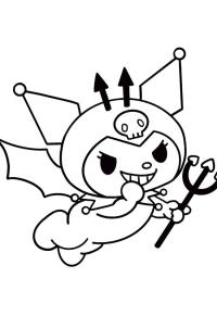 Ausmalbild Kuromi Halloween  