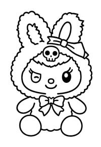 Ausmalbild Kuromi Schneehase  