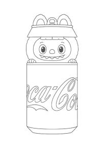Ausmalbild Labubu Coca Cola  