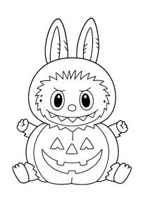 Ausmalbild Labubu Halloween  