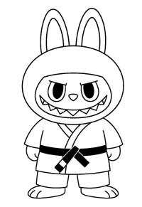 Ausmalbild Labubu karate  