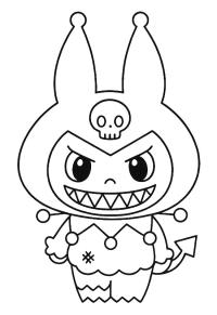 Ausmalbild Labubu Kuromi  