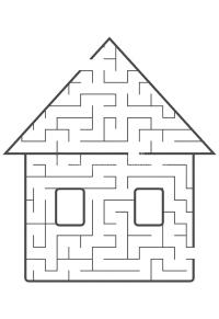 Ausmalbild Labyrinth Haus  