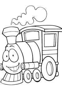 Ausmalbild Lachende Eisenbahn  