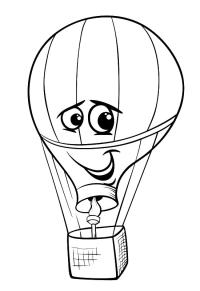 Ausmalbild Lächelnder heißluftballon  