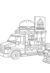 Ausmalbild LEGO burger-truck  