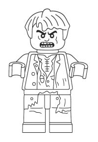 Ausmalbild LEGO Zombie-Minifigur  