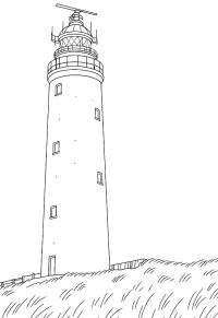 Ausmalbild Leuchtturm Texel  