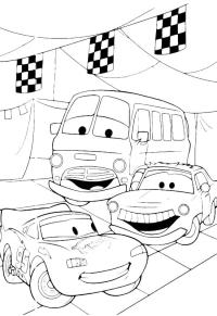 Ausmalbild Lightning McQueen und Fillmore  