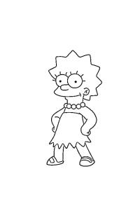 Ausmalbild Lisa Simpson  