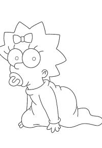 Ausmalbild Maggie Simpson  
