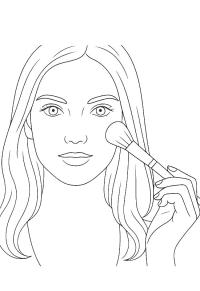 Ausmalbild Make-up Gesicht  