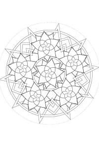 Ausmalbild Mandala Rose  