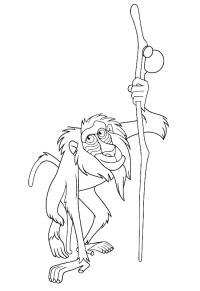 Ausmalbild Mandrill Rafiki  