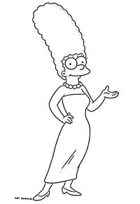 Ausmalbild Marge Simpson  