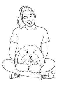 Ausmalbild Marie und Samson  