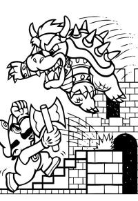 Ausmalbild Mario und der Feind  