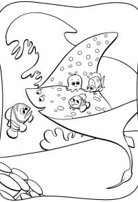 Ausmalbild Marlin bringt Nemo zur Schule  