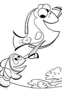 Ausmalbild Marlin und Dory  