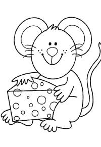 Ausmalbild Maus und Käse  
