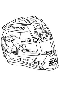 Ausmalbild Max Verstappen Helm  